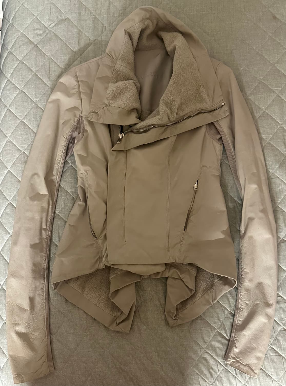 릭오웬스 가죽 자켓 베이지 상품이미지3