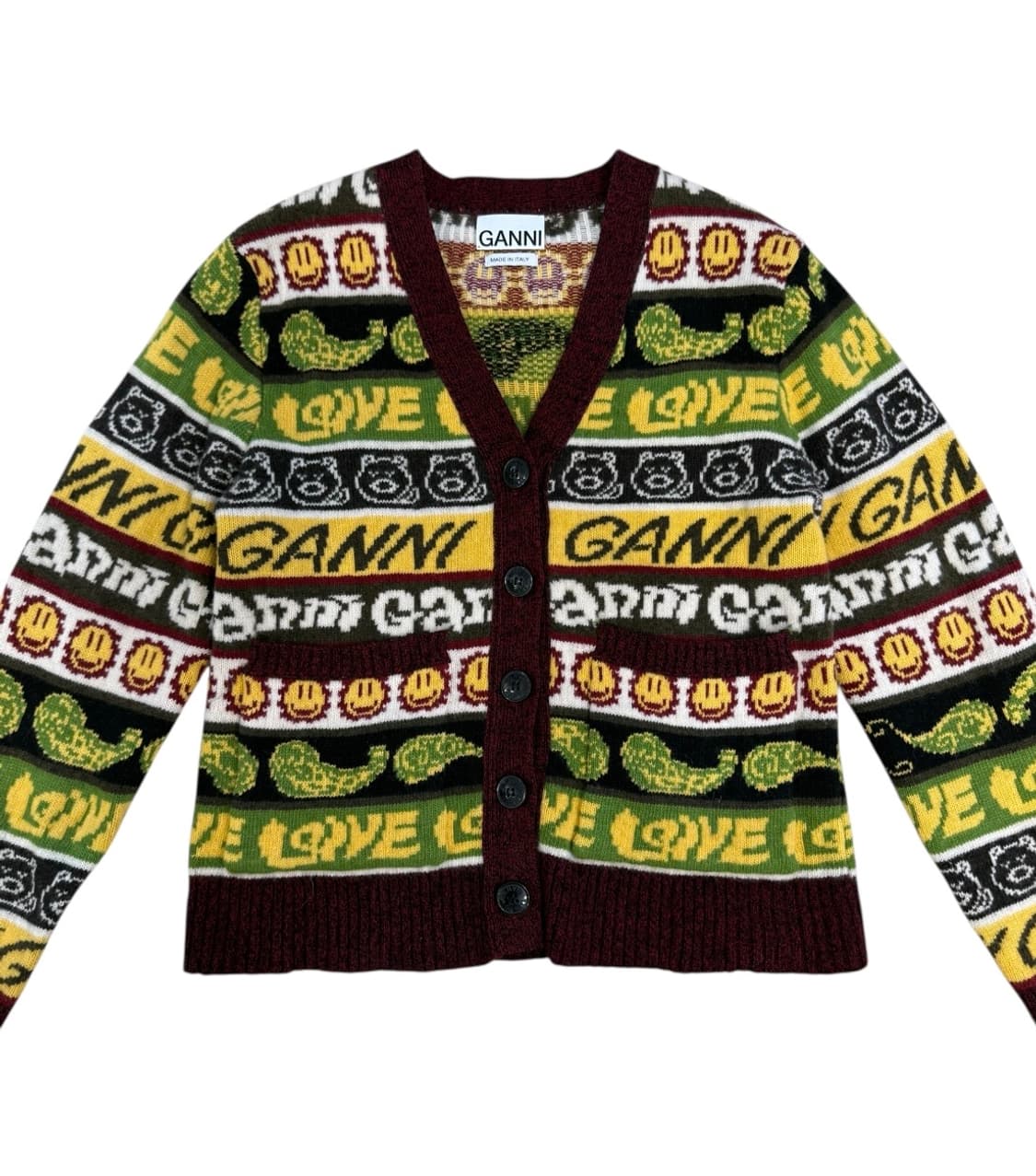 가니 리사이클 울 스마일리 가디건 상품이미지3