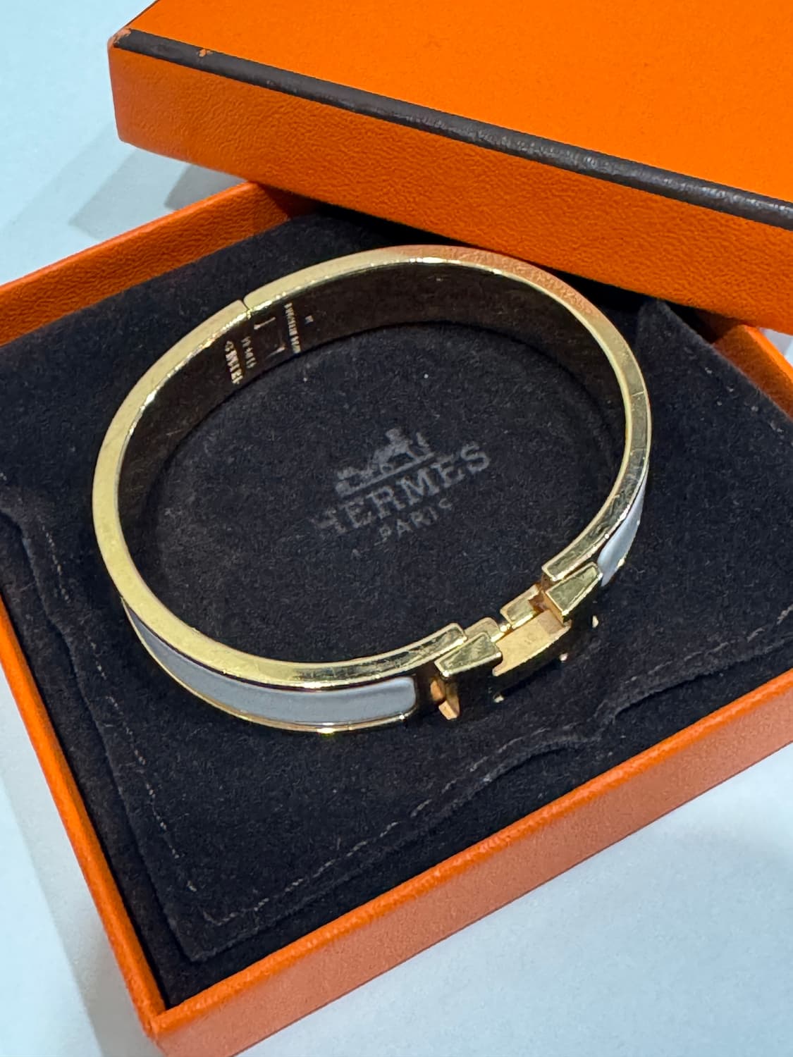 에르메스 클릭아슈 팔찌 화이트/골드 정품 상품이미지2