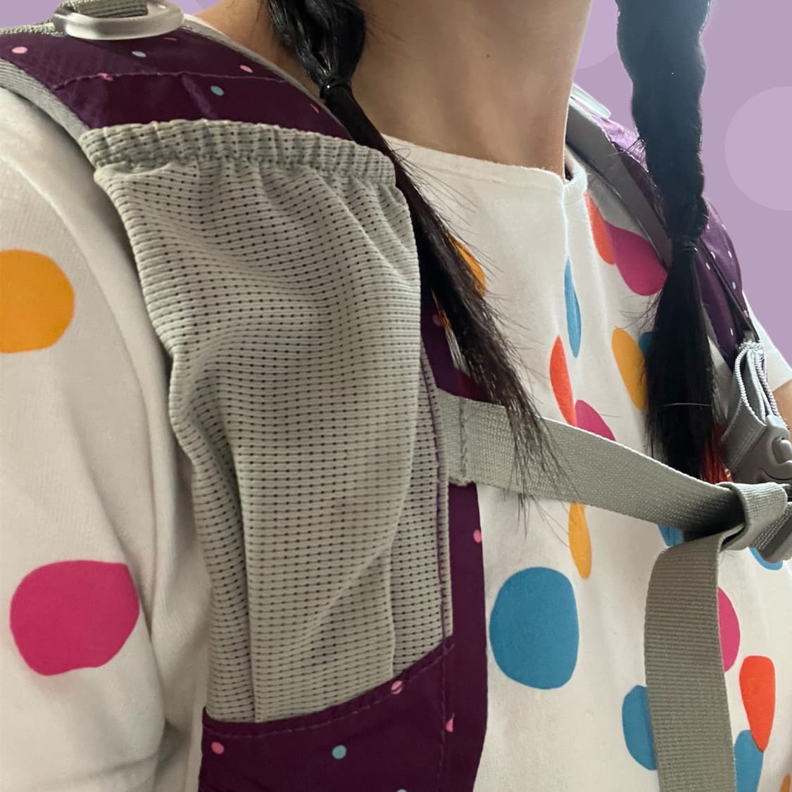 빈티지 라푸마 보라 땡땡이 백팩 상품이미지4