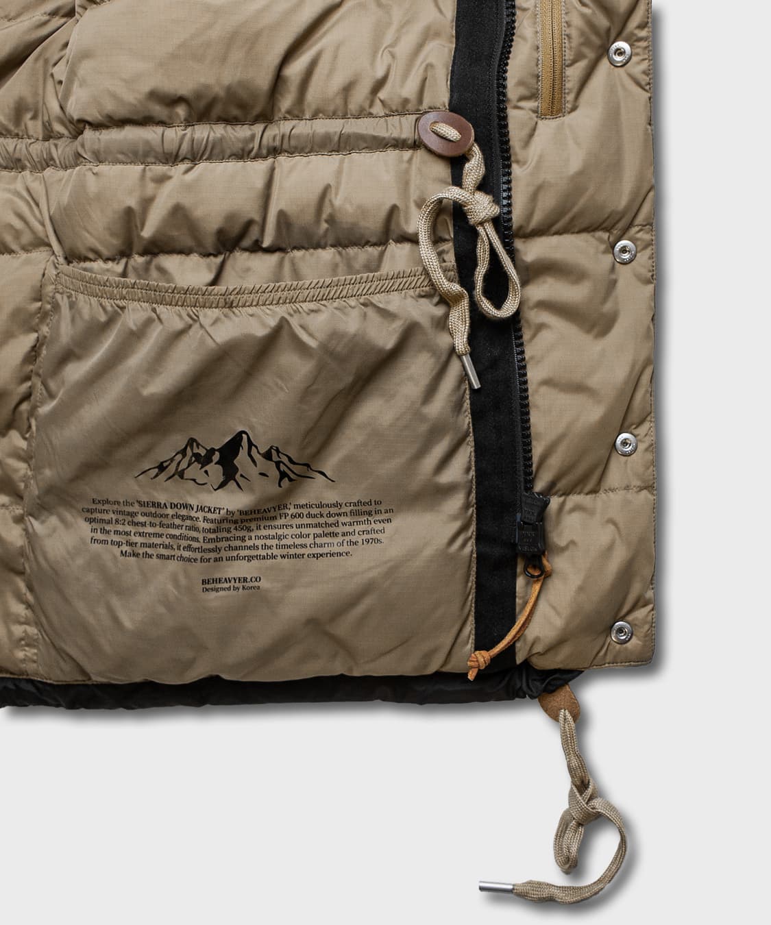 비헤비어 / 시에라 덕다운 파카 블랙(탄) / 2 상품이미지3