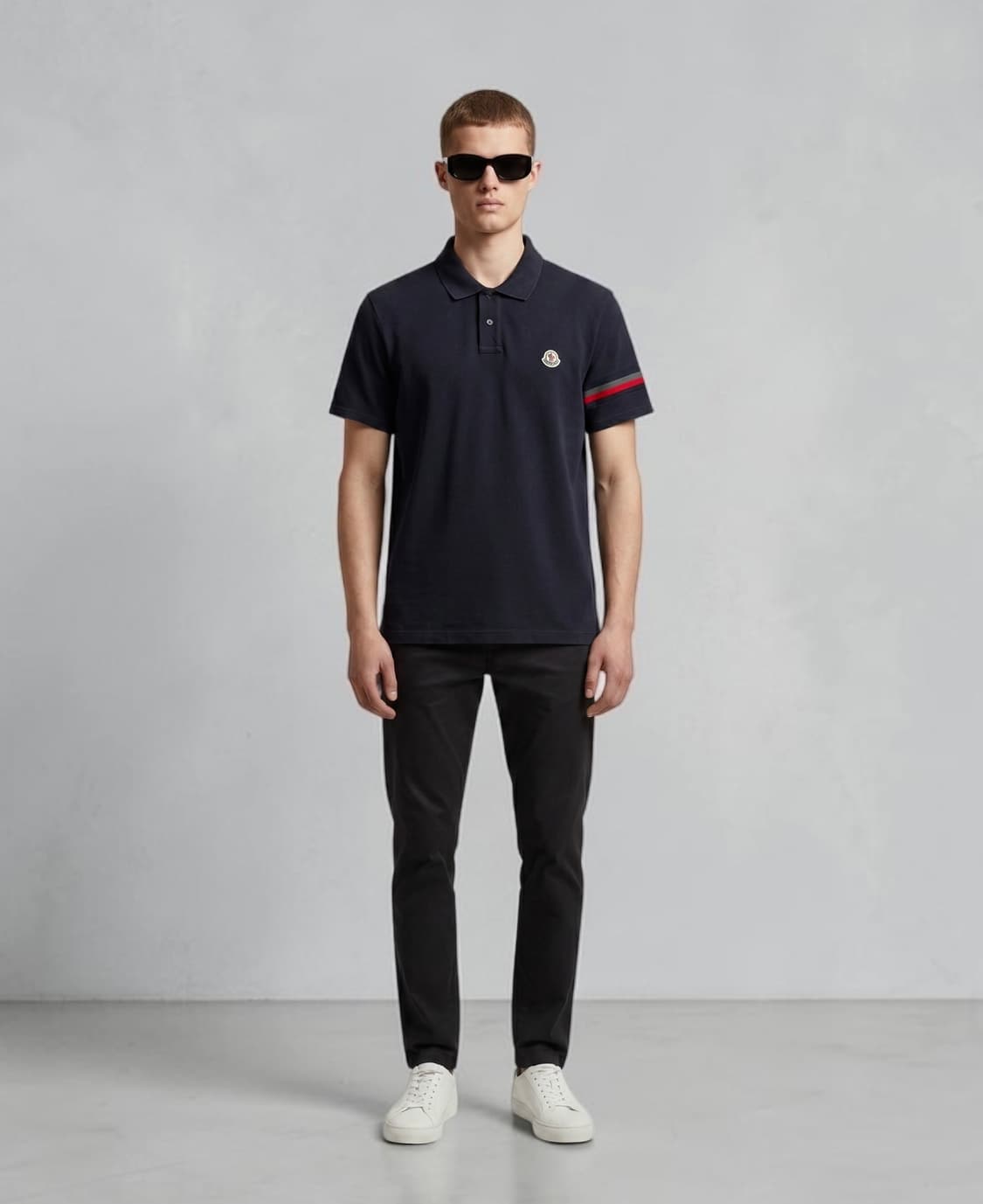 L/ 몽클레어 삼선트리밍 와펜패치 폴로 반팔 상품이미지1