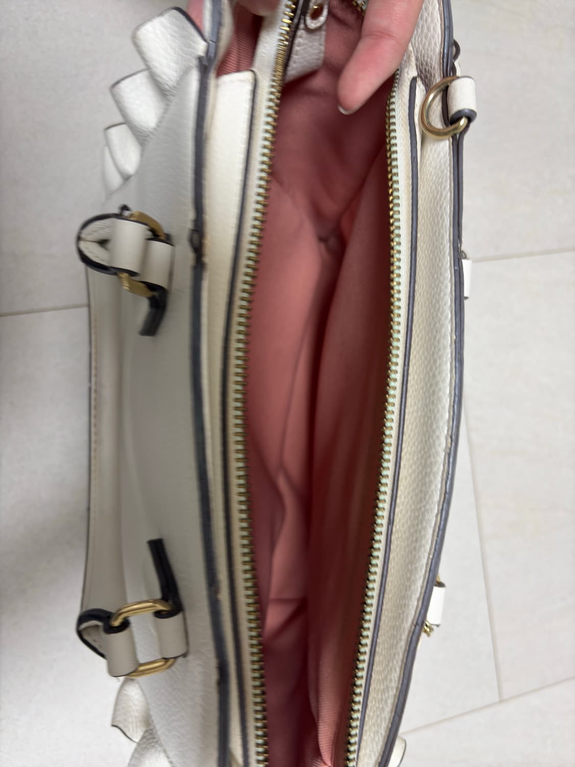 사만사배가 화이트 플래터 토트백 양지뢰 양산형  상품이미지5