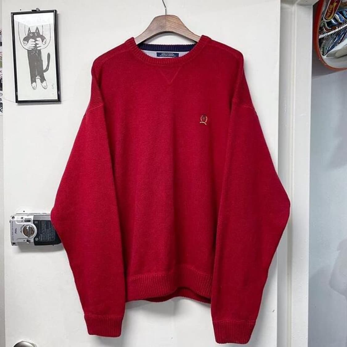 90s 타미힐피거 월계수 라운드 니트 (2XL)   상품이미지2