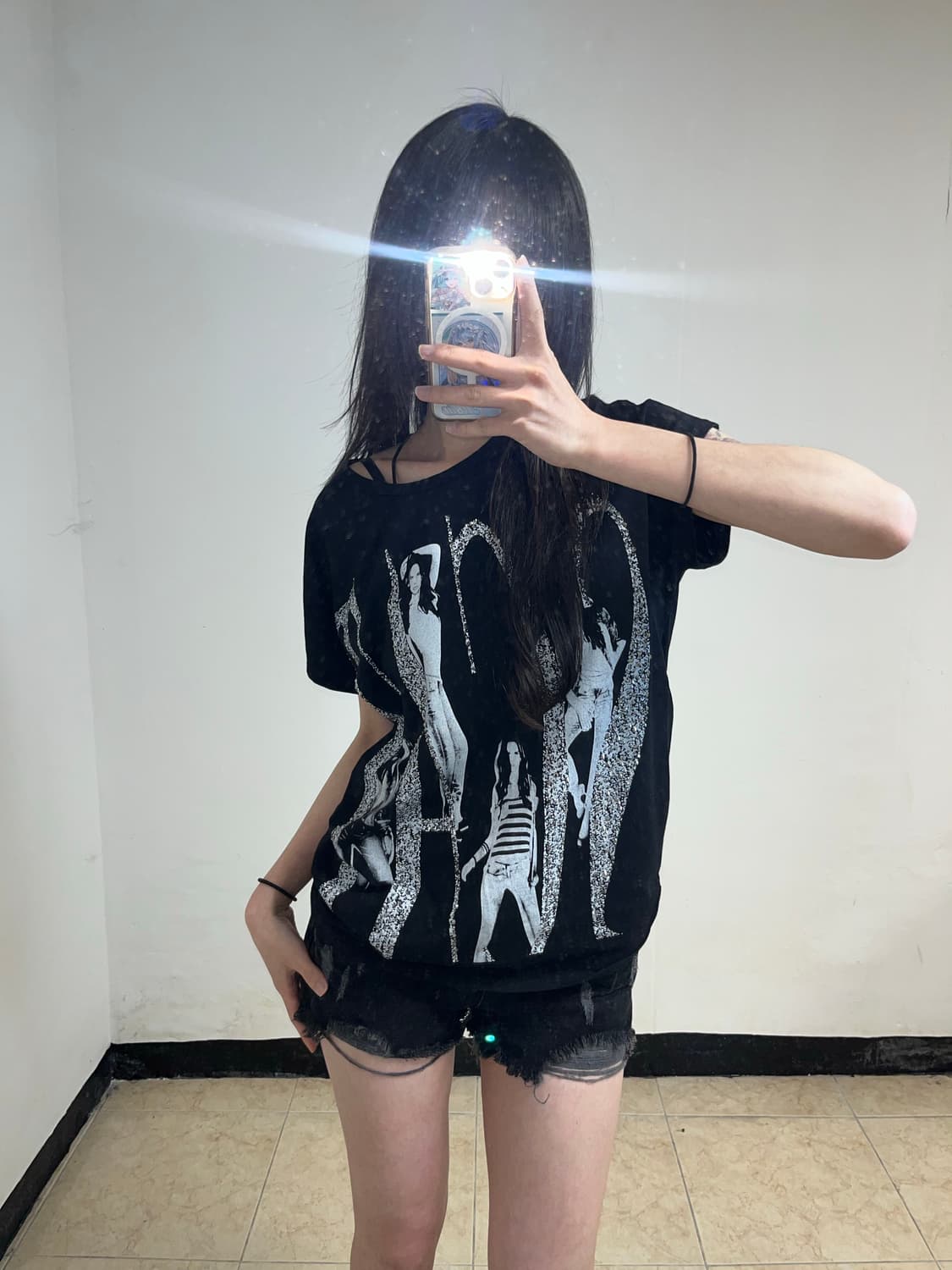 00‘s 백 그런지 데미지 글램시크 티셔츠 상품이미지1