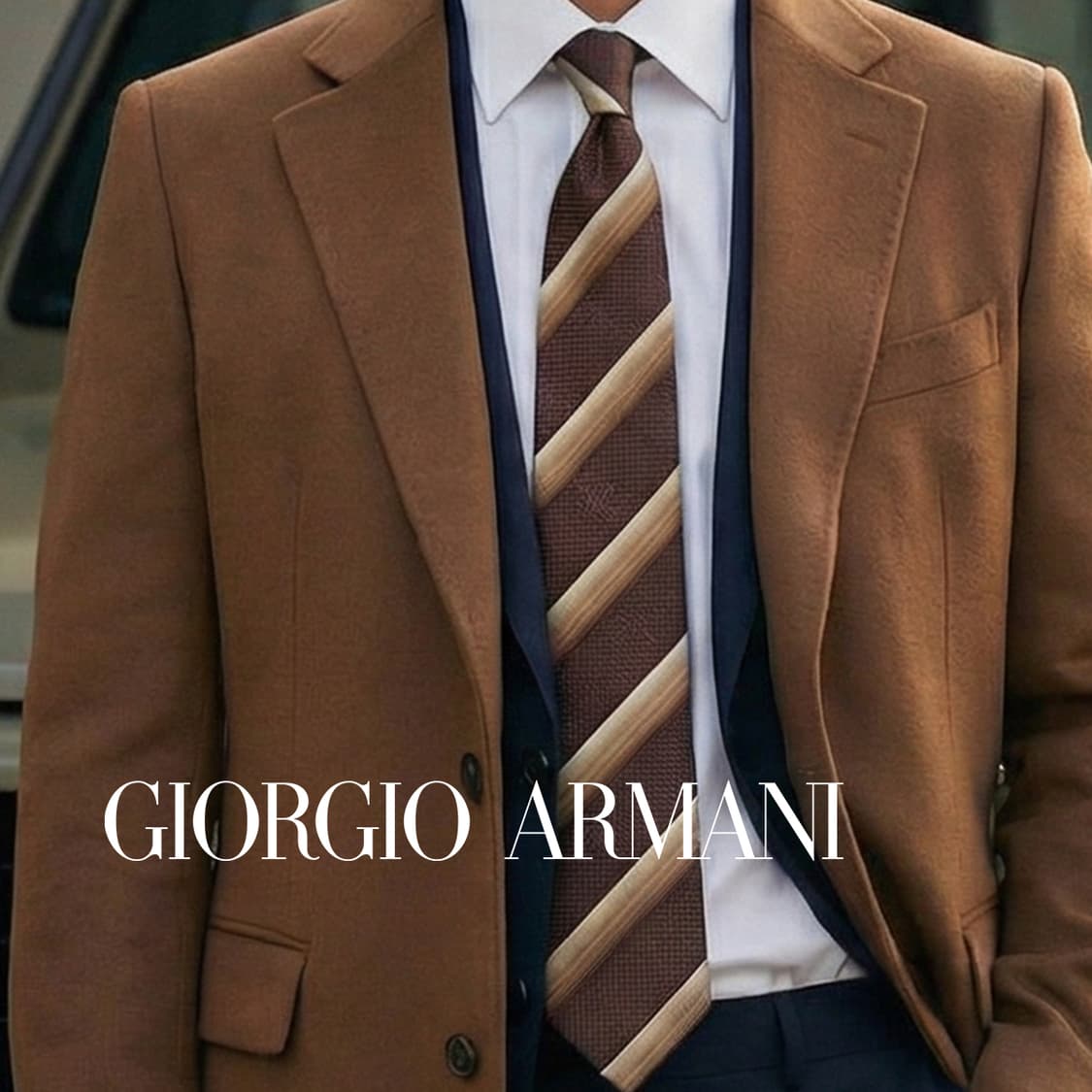 조르지오아르마니 실크 스트라이프 넥타이 9.6cm A~B등급 A19419 상품이미지1