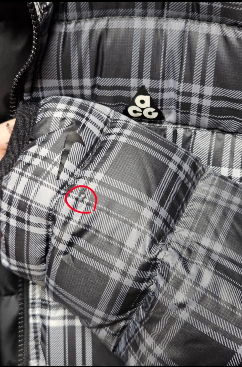 나이키 acg 체크 경량 패딩/구스/빈티지 00s 상품이미지6