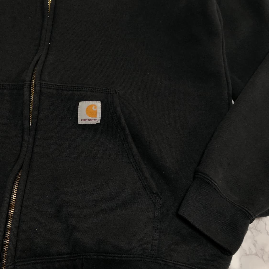 칼하트 후드집업 자켓 깔끔 블랙 상품이미지3