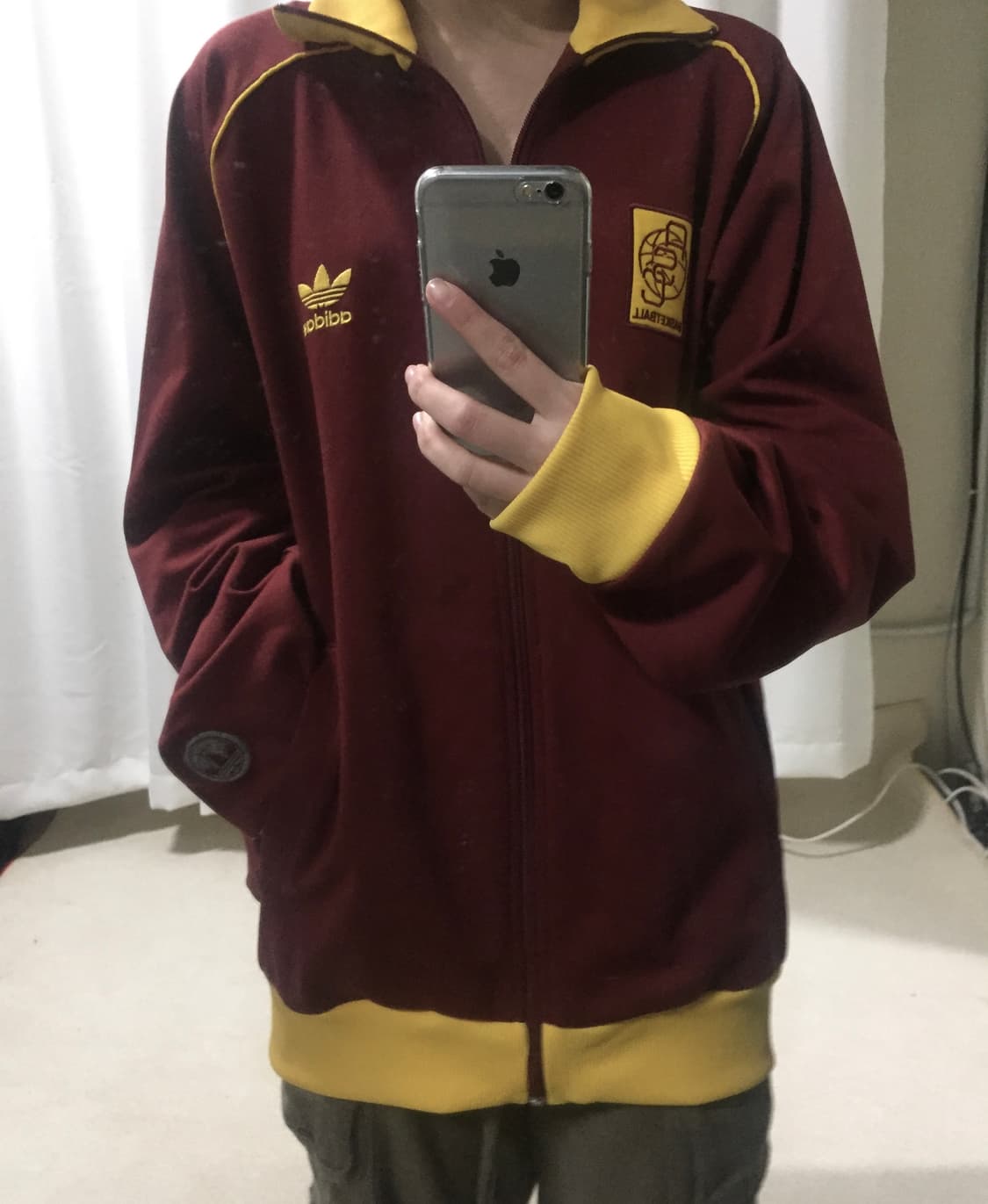 아디다스 ASC 바스켓볼 버건디 옐로우 져지 트랙탑 110 상품이미지1