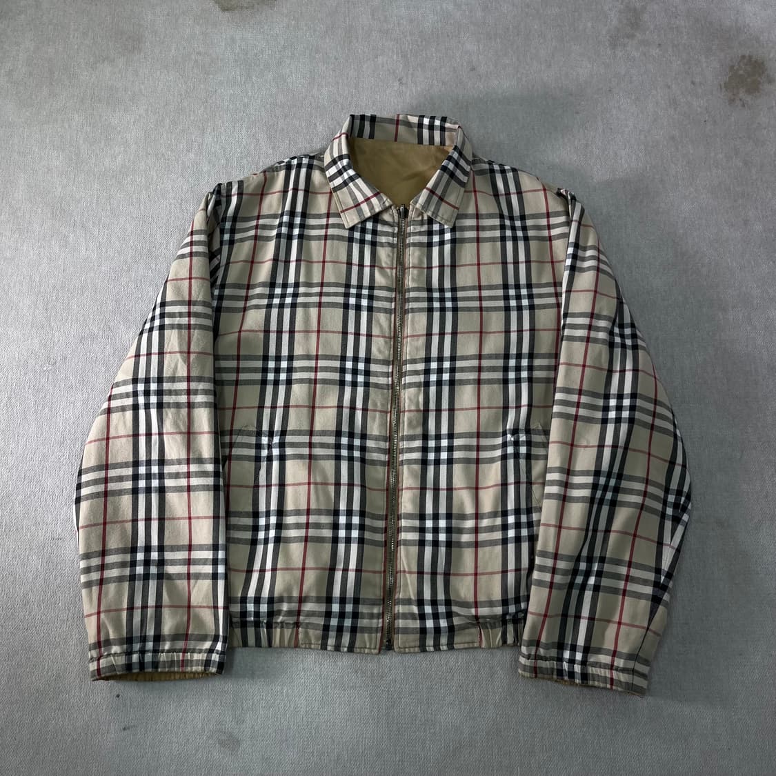 100 버버리 기마로고 리버시블 노바체크 왁스 자켓 상품이미지1