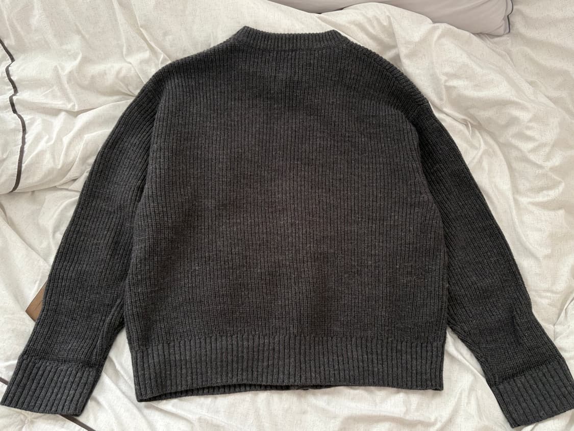 Lee 남녀공용 오버핏 가디건 (차콜) 상품이미지3