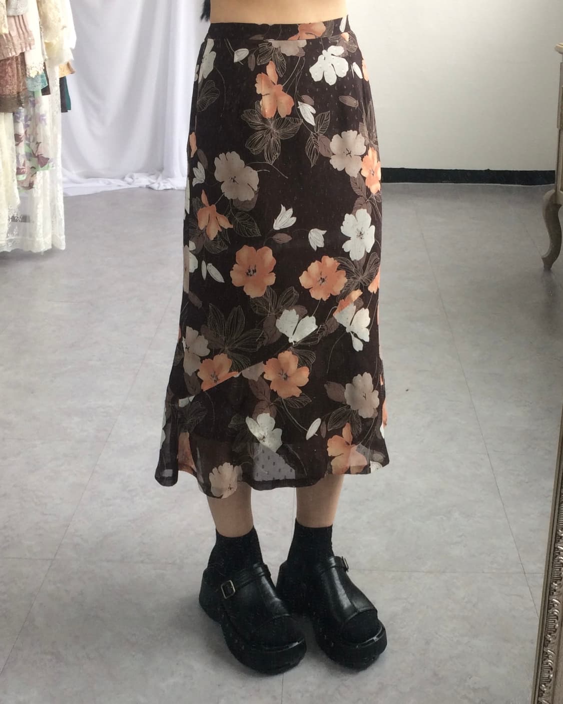 Flower pattern skirt 상품이미지1