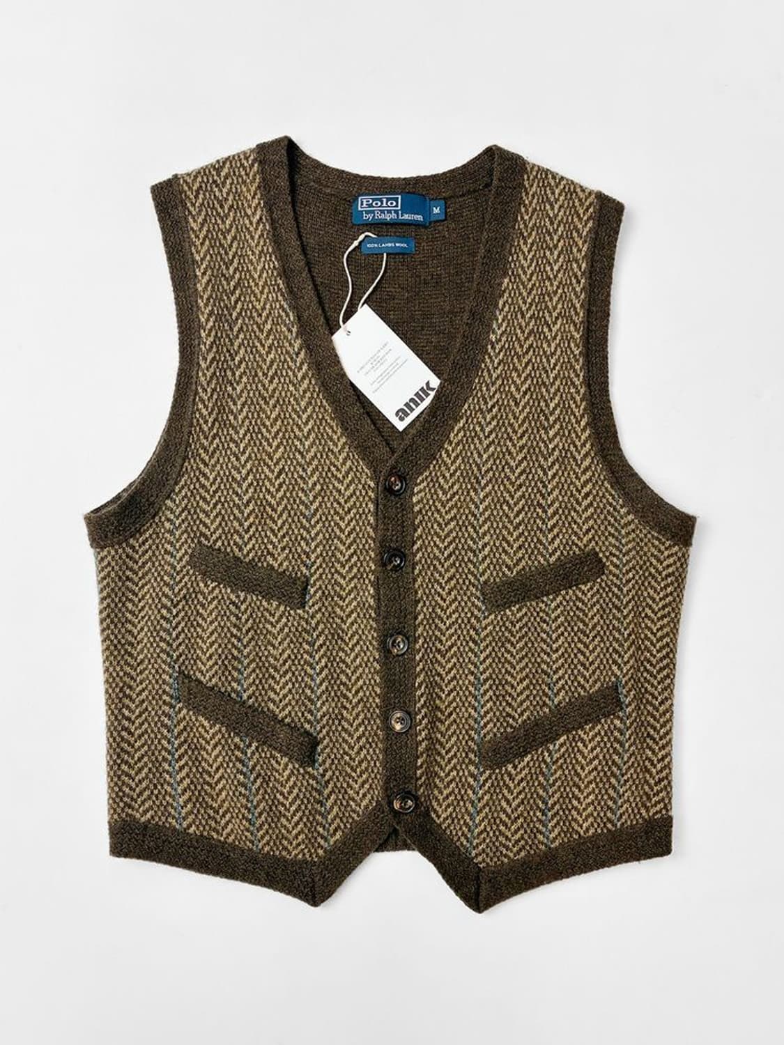 폴로 랄프로렌 00s 헤링본 램스울 니트 조끼 PN5132 상품이미지1