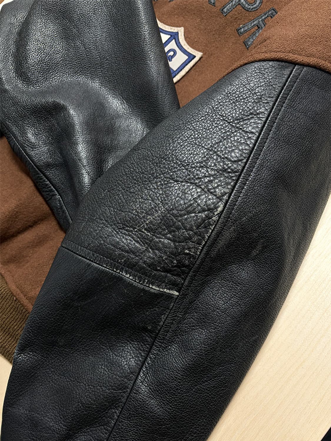 빈티지 울 가죽 바시티 자켓  상품이미지8