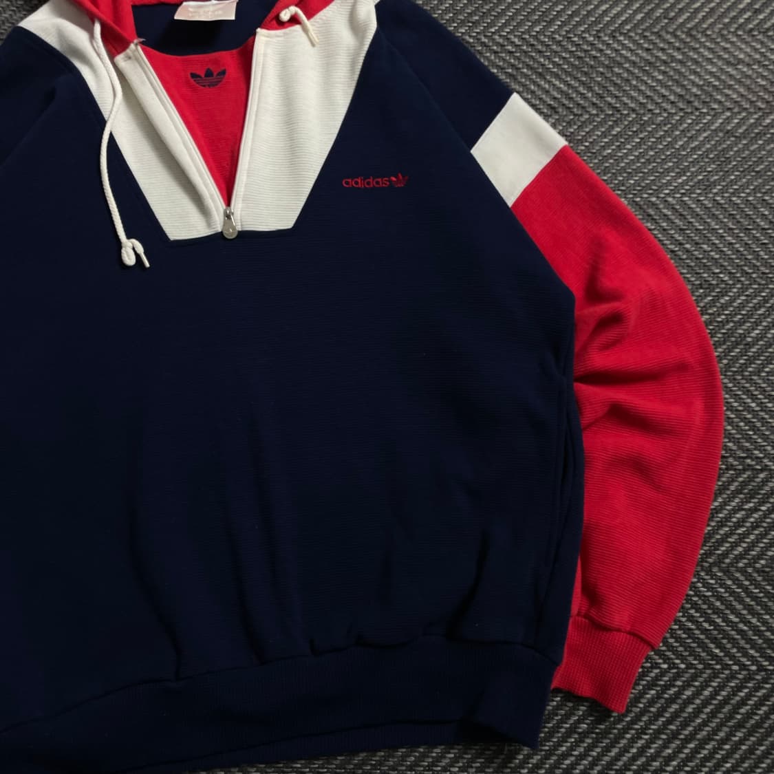 00s 아디다스 올드스쿨 배색 박시핏 아노락 후드 티셔츠y 4119 상품이미지3