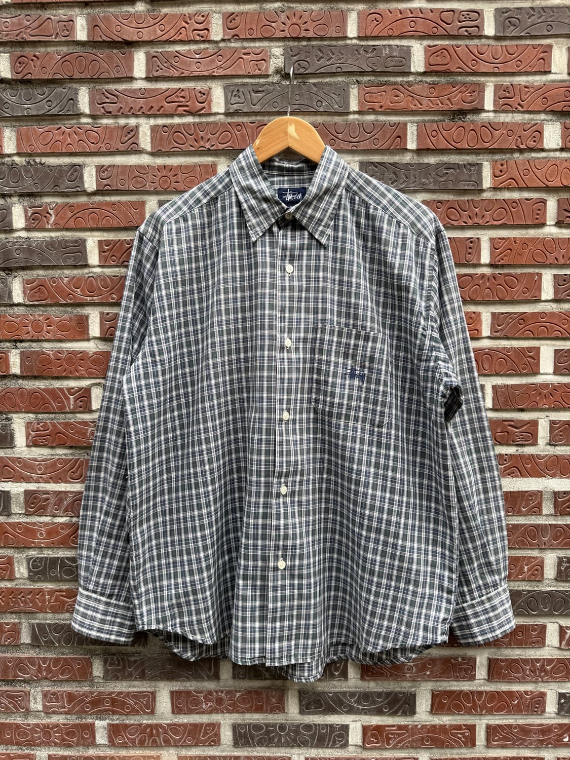 90s 올드 스투시 플레이드 체크셔츠 상품이미지1