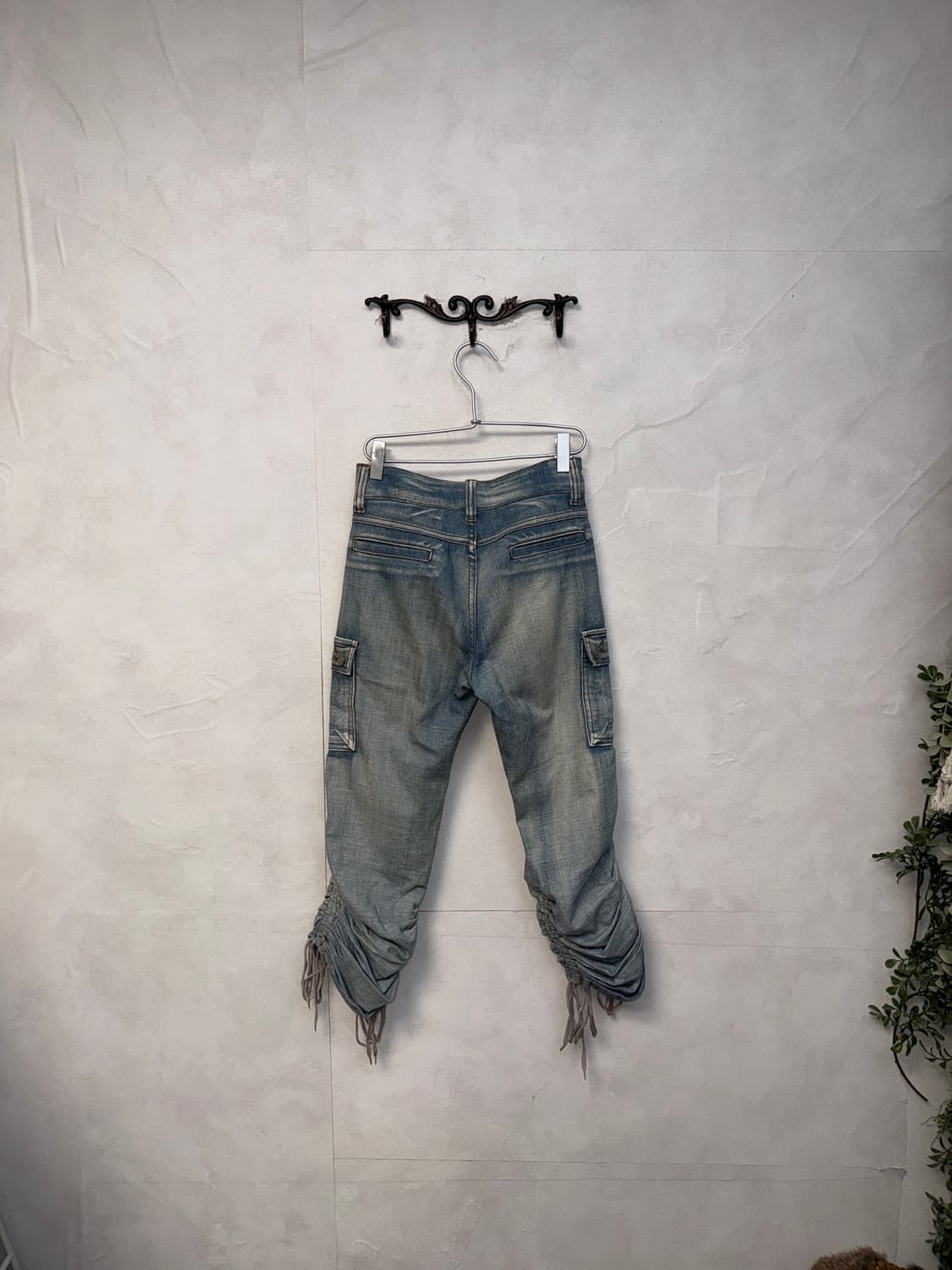 Washing denim shirring capri pants  상품이미지5