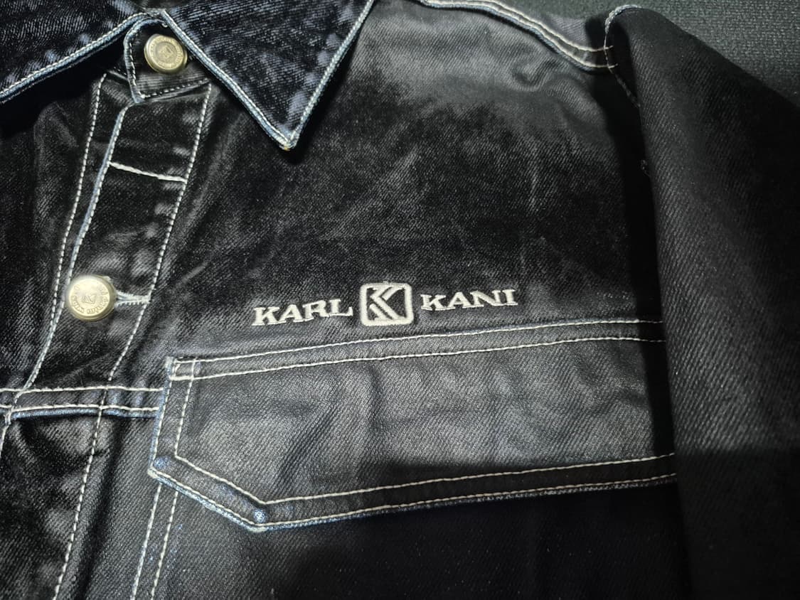 90's 칼 카니 Karl Kani 스웨이드 데님 트러커 자켓 L 상품이미지2