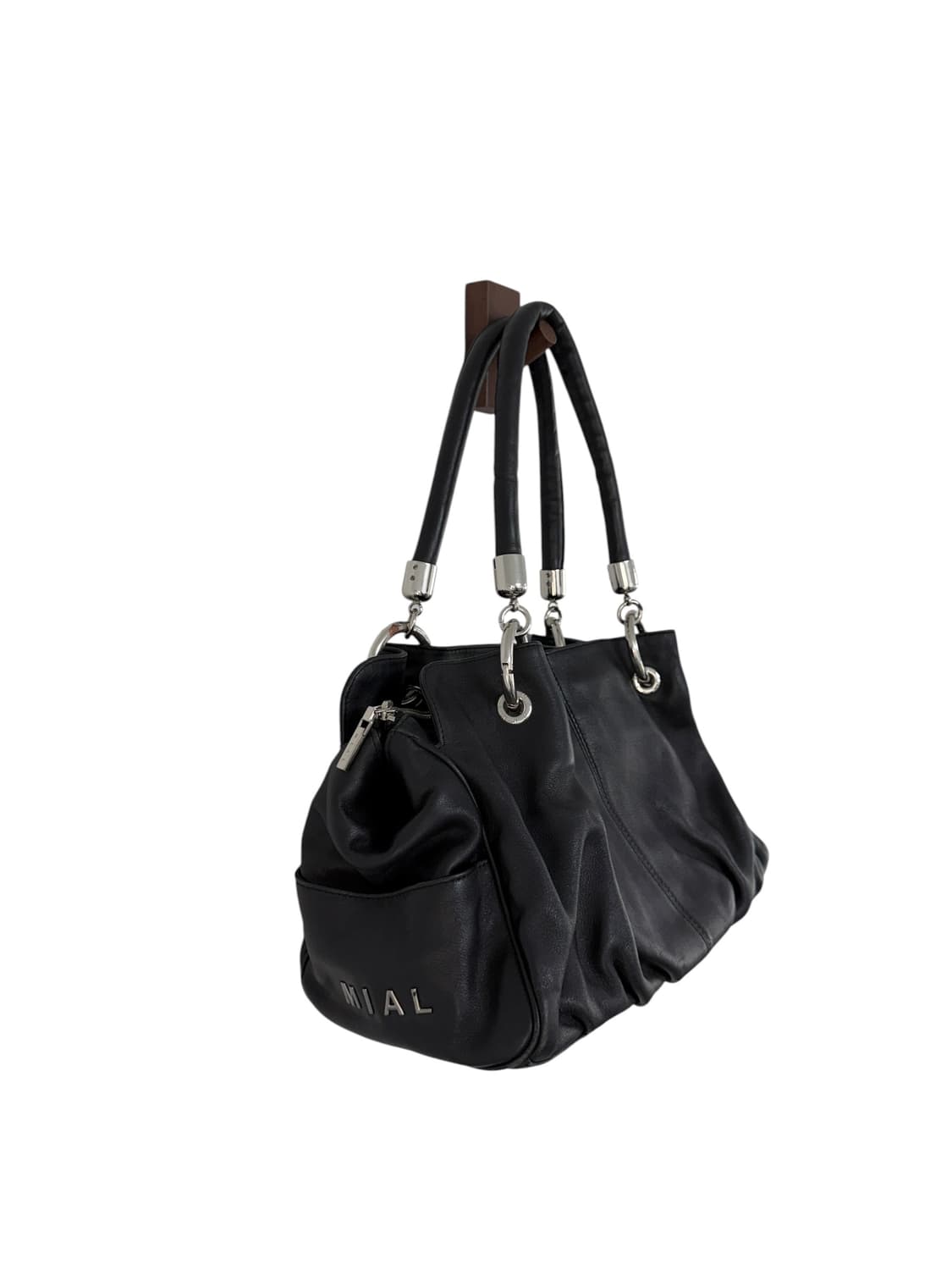 빈티지 레더 블랙 셔링 숄더백 상품이미지2