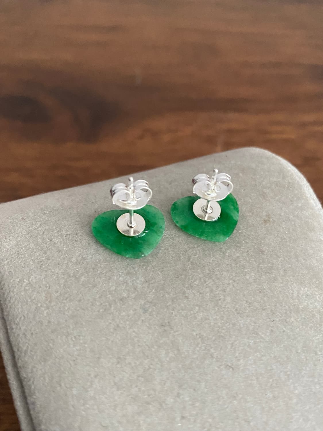 하트 모티브 천연 비취 귀걸이(925,새제품) 상품이미지4