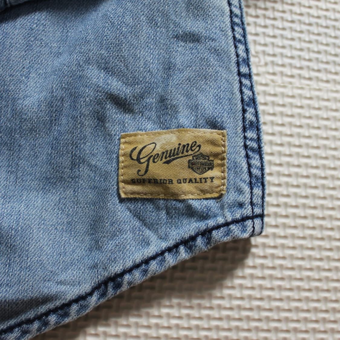 Harley-Davidson 할리 데이비슨 스터드 카라 라이트 데님 셔츠 상품이미지4