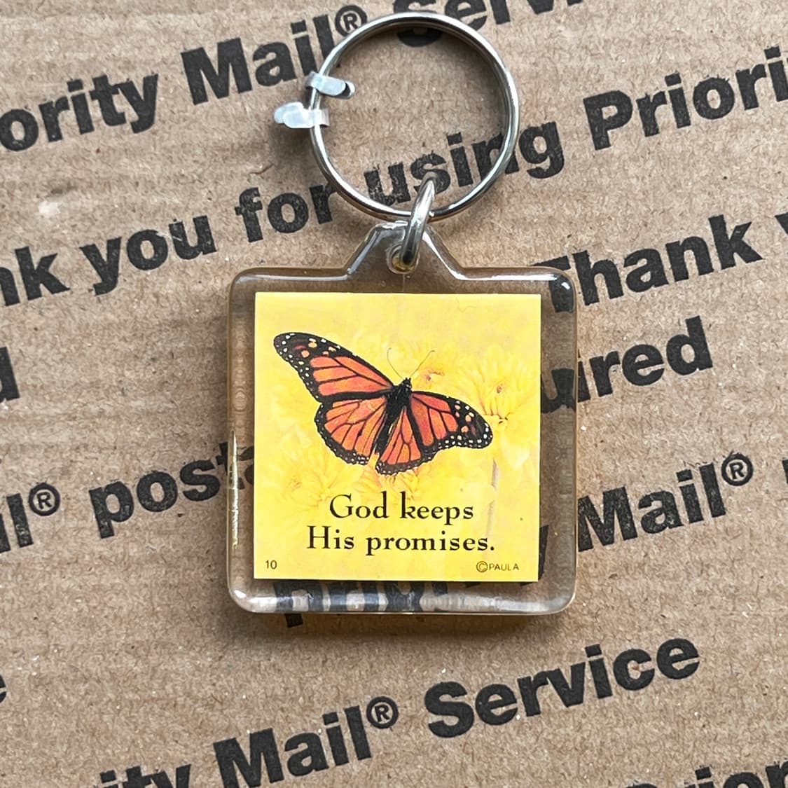 90s vtg Butterfly Message Keyring 상품이미지1