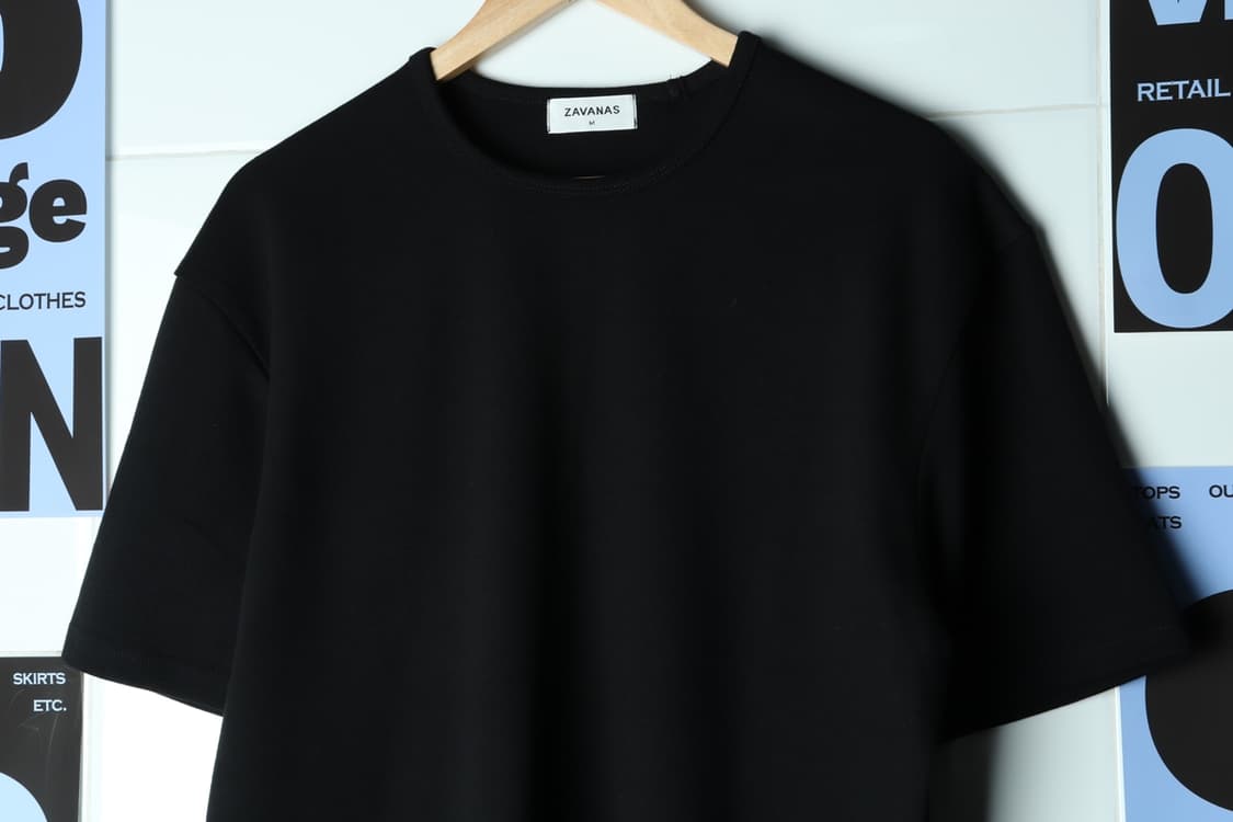 (M-2XL) 자바나스 반팔 티셔츠 무지 박시 블랙-H30762 상품이미지3