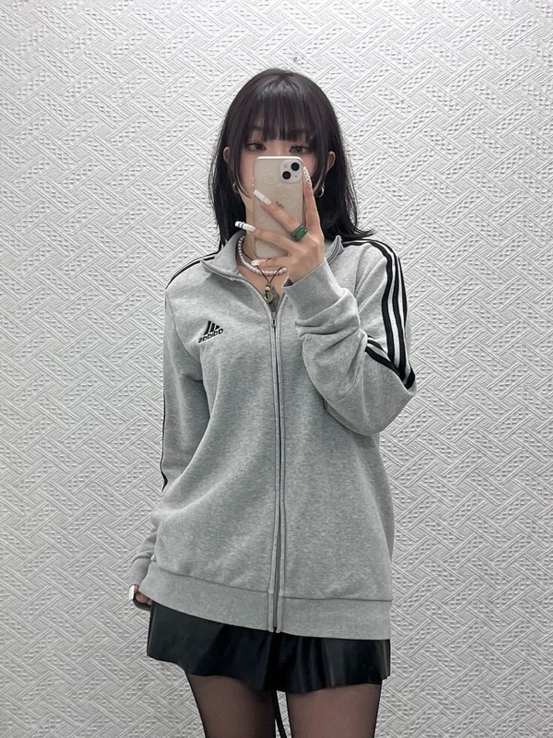 아디다스 빈티지 희귀 3S 에센셜 스웻 져지 집업 2XL C10976 상품이미지1