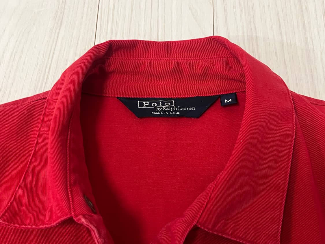POLO 폴로 코튼 블루종 자켓 레드 M 사이즈 상품이미지3