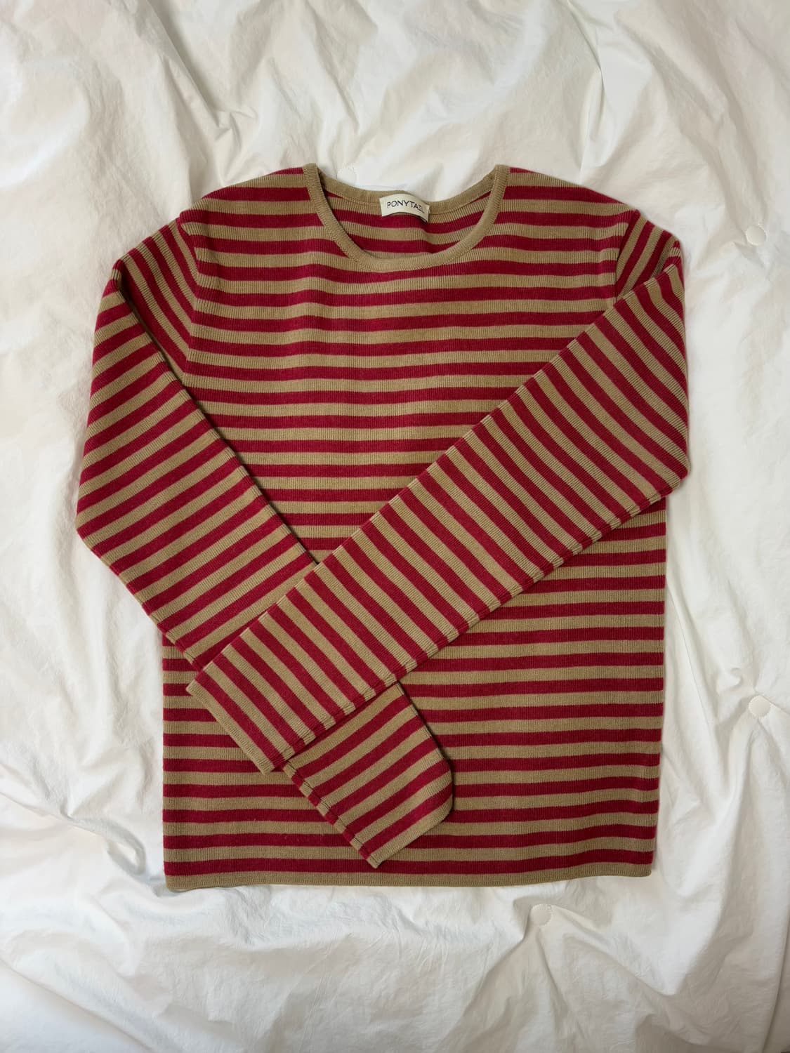 포니테일 ponytail combi striped knit t-shirt 상품이미지3