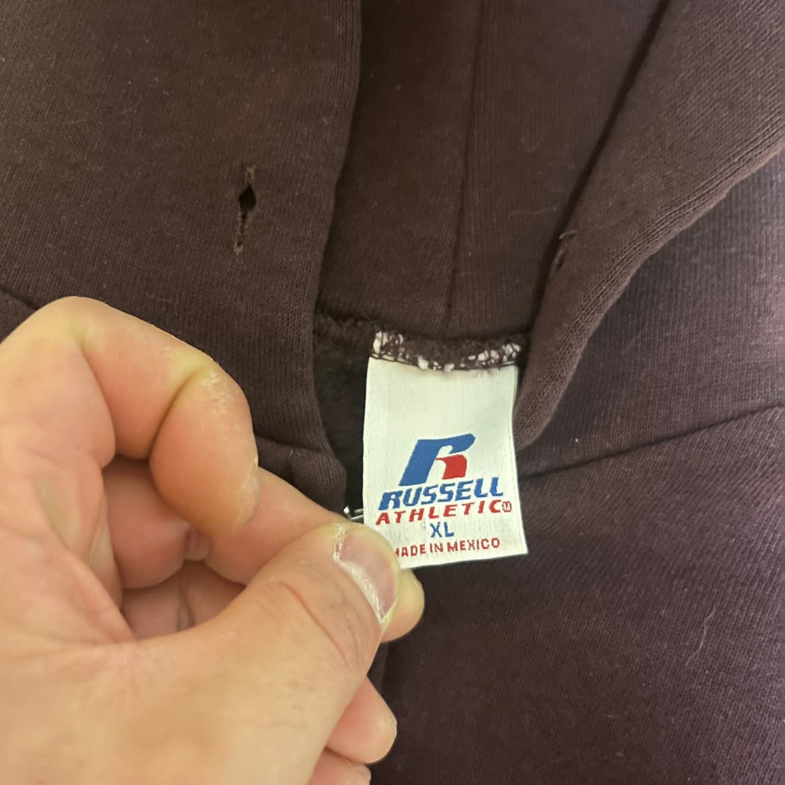 [XL] 00s 빈티지 러셀 후드집업 버건디 브라운 상품이미지5