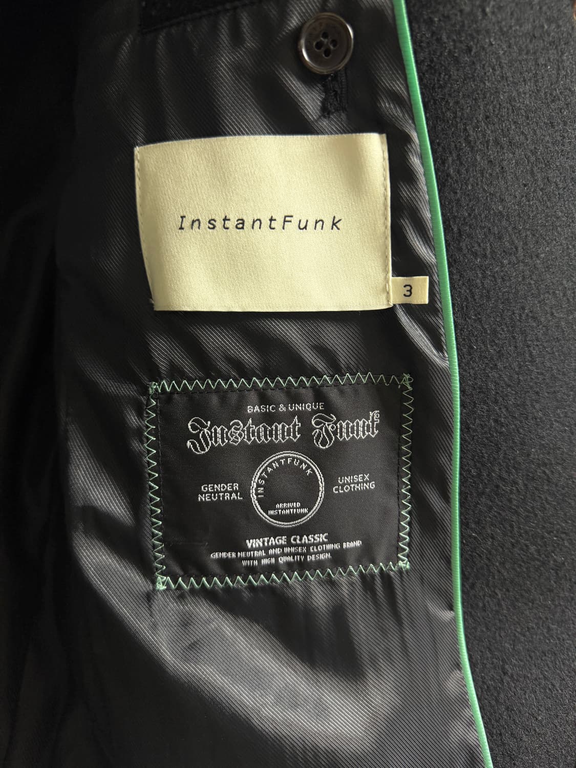 인스턴트펑크 캐시미어 싱글 코트 블랙  상품이미지5