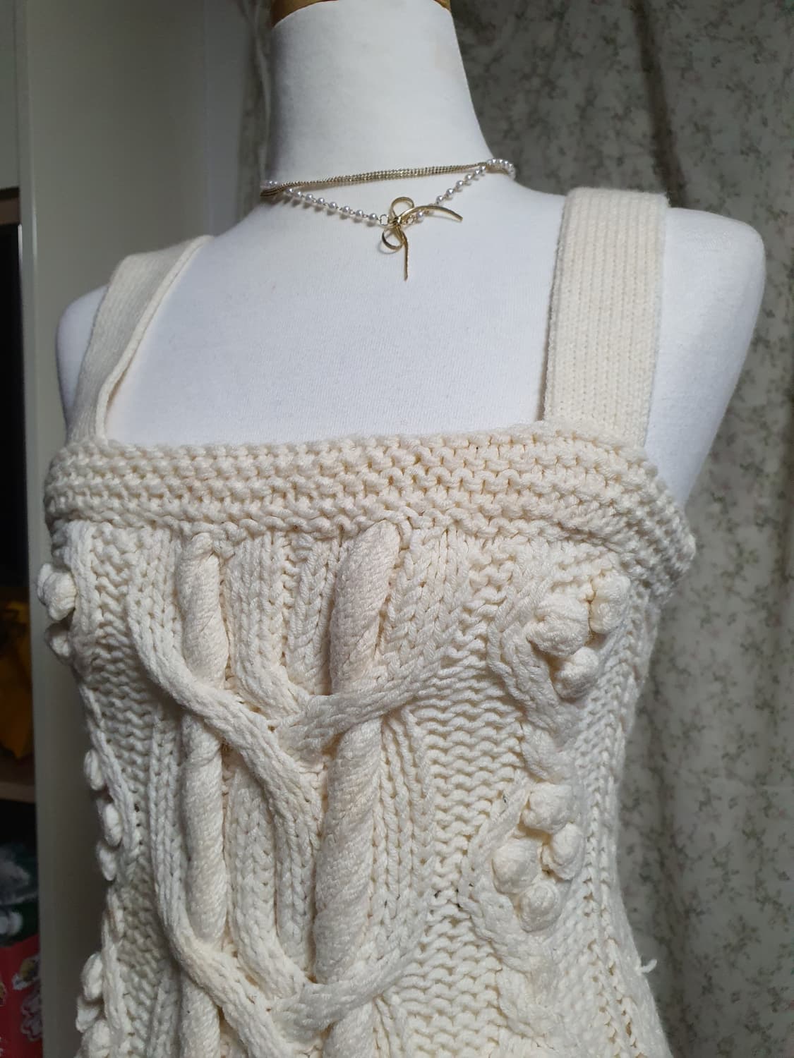 [빈티지] 아이보리 케이블 니트 미니 원피스 55 상품이미지2