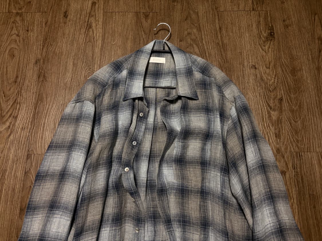 모마디자인 제패니즈 린넨 블루 체크 셔츠 50 상품이미지4