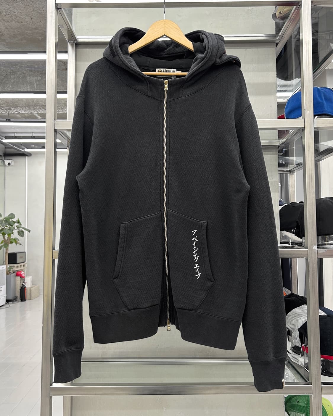 베이프 00s 닌자 마스크 풀집업 스웻 후디 블랙 상품이미지1