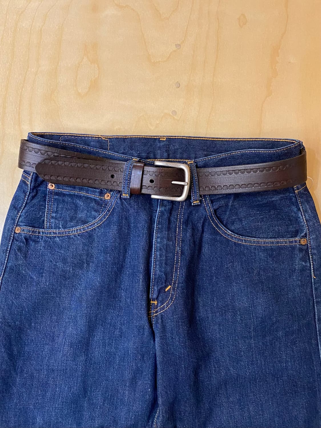 VTG carving leather belt 빈티지 음각 레더 벨트 상품이미지1