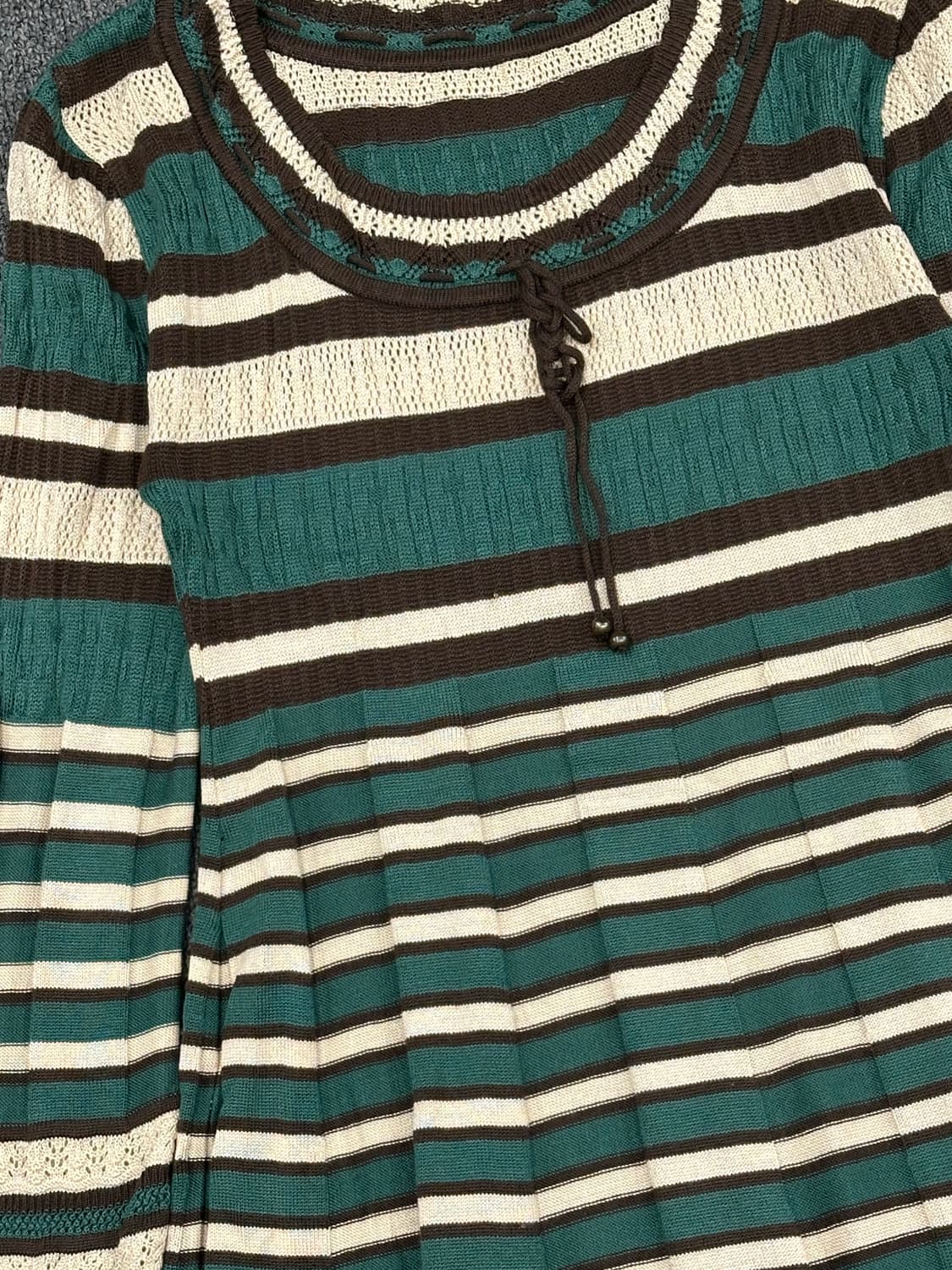 M)Japanese vintage 멀티 스트라이프 모리 니트 원피스 상품이미지2