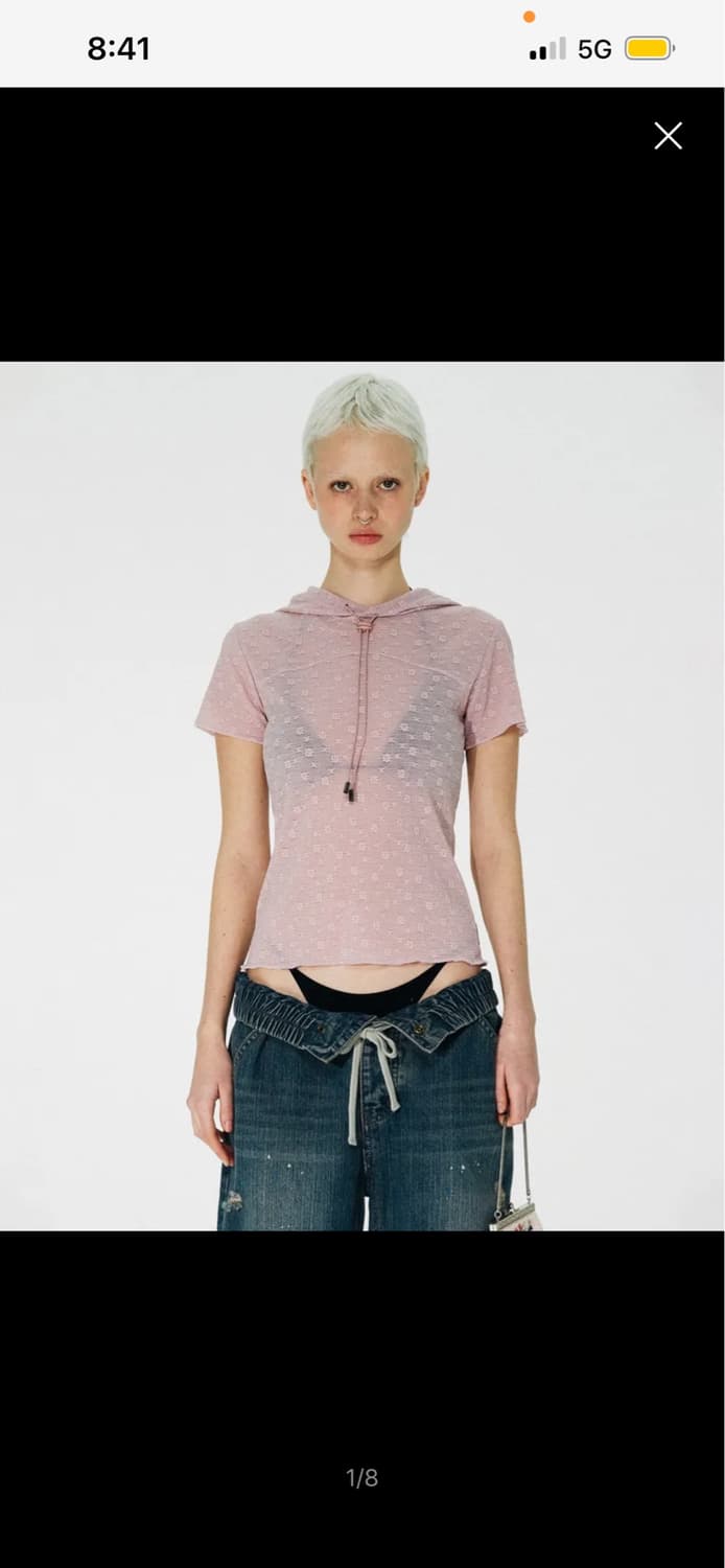 스컬프터 후드 Crinkle Flower Hoodie Pink 상품이미지1