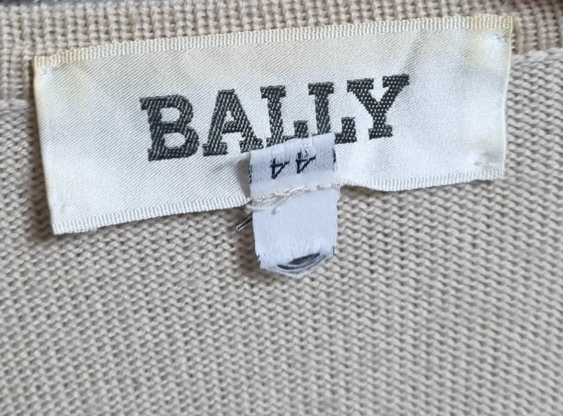 ~XL ) BALLY 발리 일본 빈티지 베이지 니트 가디건 상품이미지3