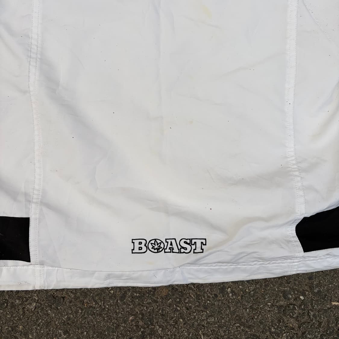 90s USA VTG 마리화나 자수 올드스쿨 오버핏 바람막이 L 상품이미지8