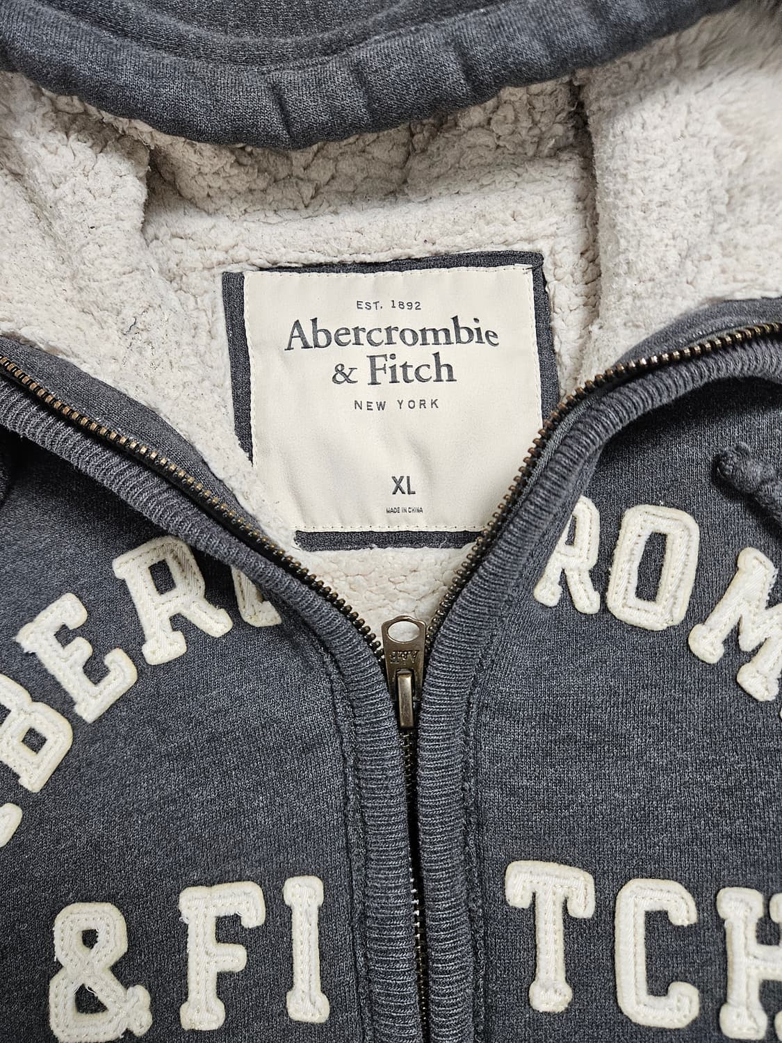 아베크롬비 기모 후드 집업 그레이 상품이미지6