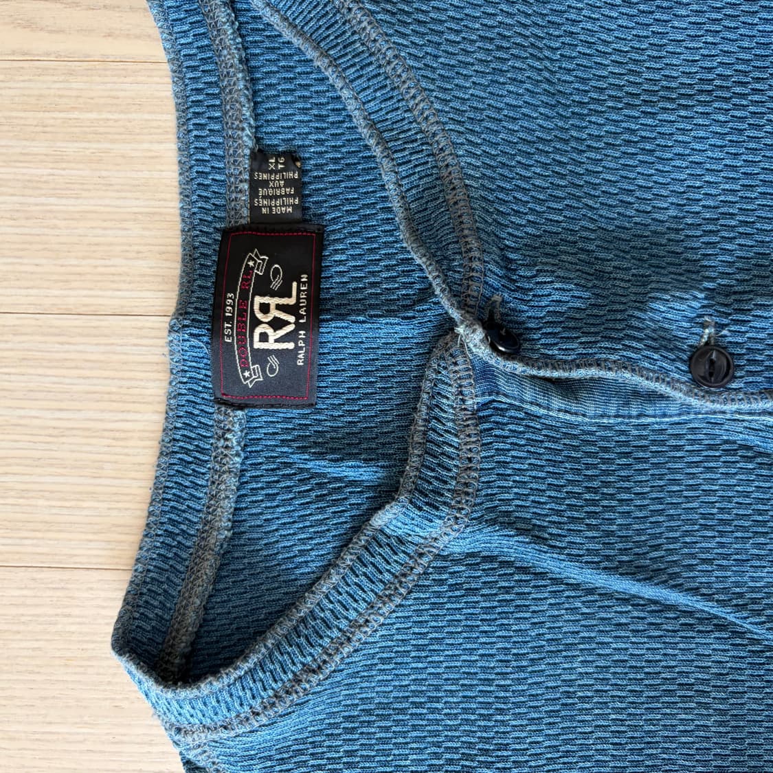 RRL 더블알엘 헨리넥 니트 인디고 워시 XL 상품이미지2