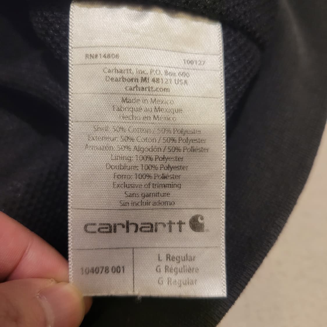 칼하트 미트웨이트 써멀 후드집업 L 상품이미지6