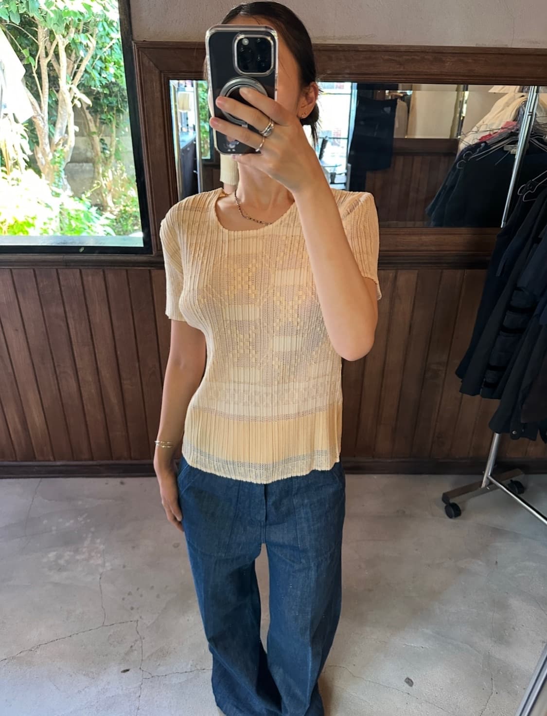 ISSEY MIYAKE PLEATS PLEASE ivory top 상품이미지1