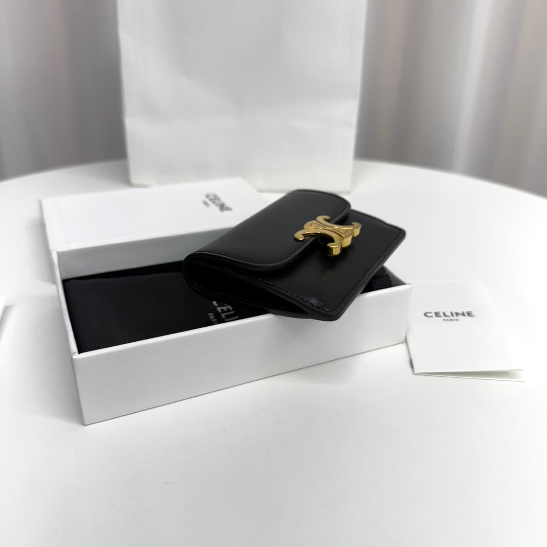 [풀박스] 셀린느 트리오페 플랩 카드지갑 블랙 상품이미지7