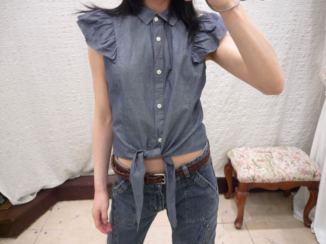 denim summer blouse 상품이미지1