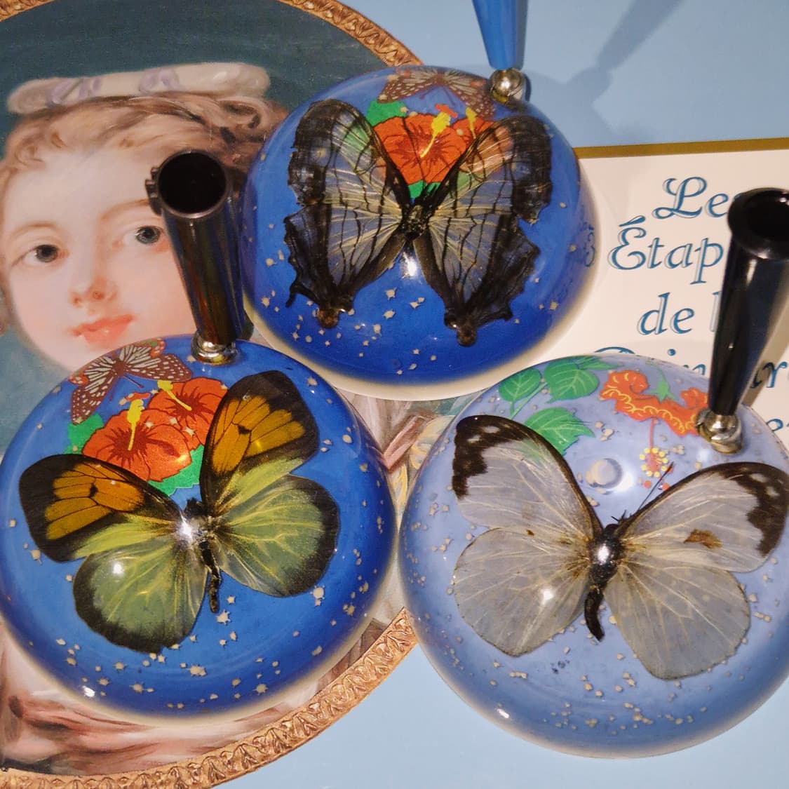 70s 핸드메이드 나비 표본 문진&펜 홀더 1p 상품이미지7