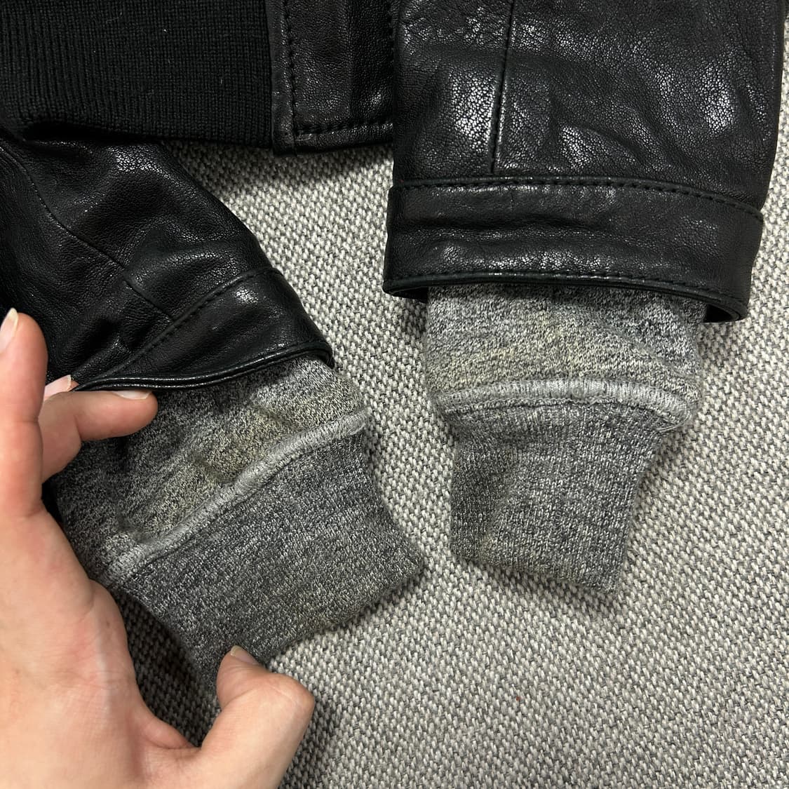 디스퀘어드2 니트 레이어드 레더자켓(42) 상품이미지2