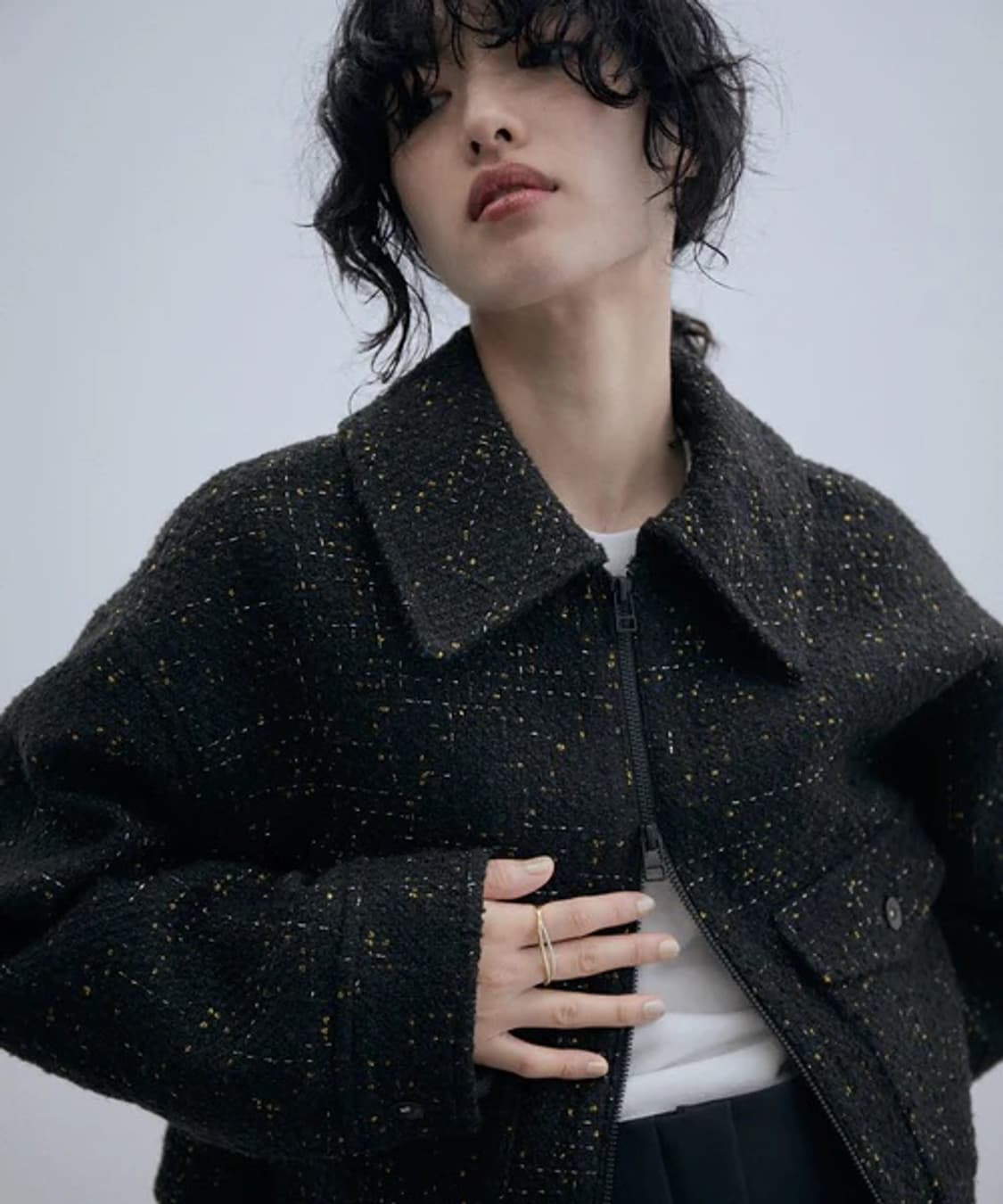 ADAM ET ROPE 트위드 크롭 블루종 상품이미지4