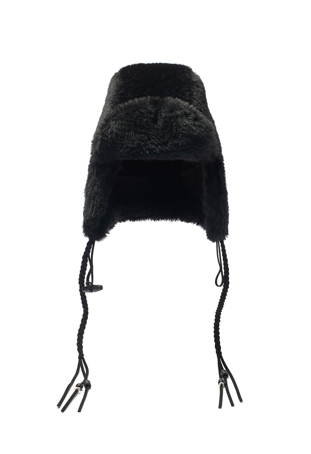 오픈와이와이 BRAIDED SHEARLING TRAPPER, BLACK 상품이미지1